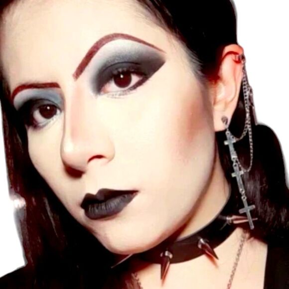 Black Chain Ear Wrap Multi Cross Hanging Post Earrings - Picture 2 of 4